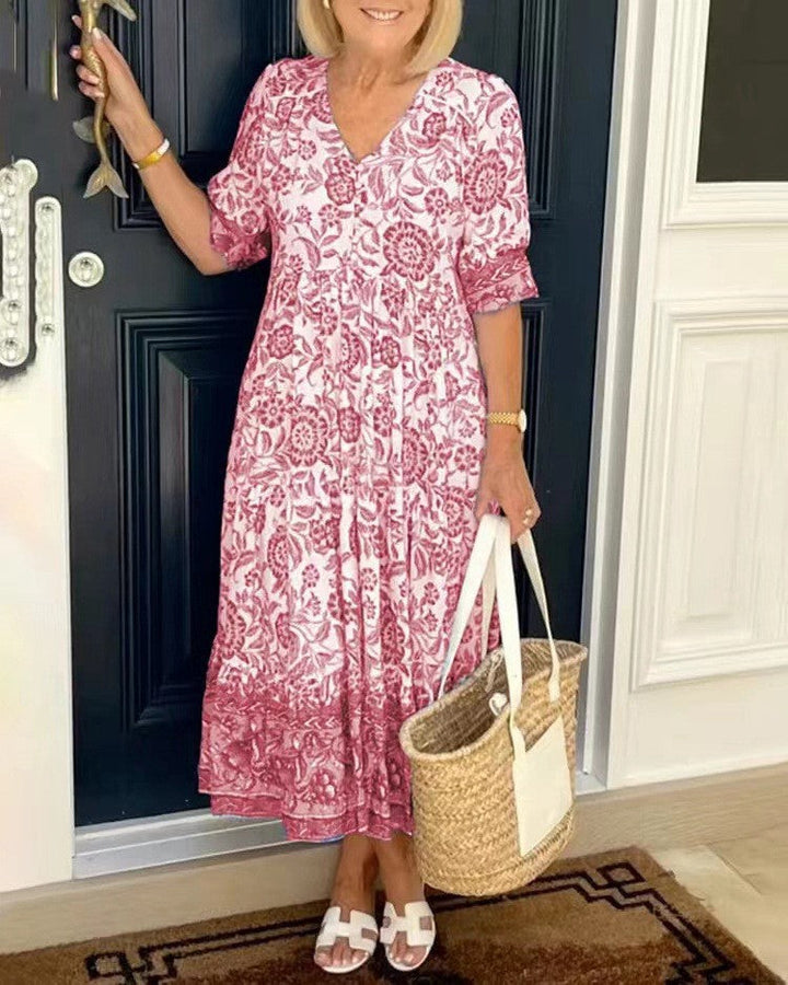 Keisha - Graceful V-Neck Floral