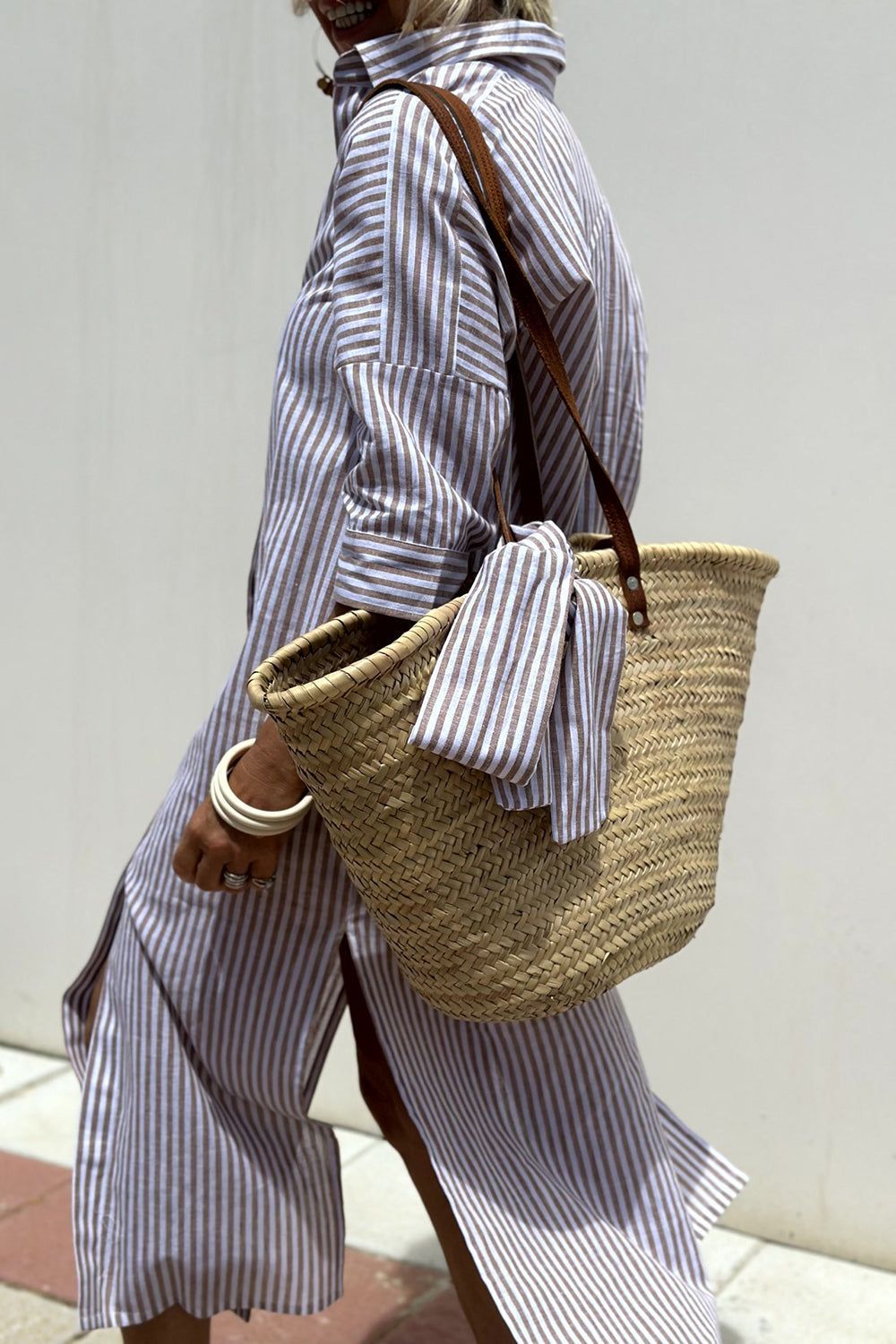 Sophia - Timeless Striped Shirt Dress with Elegant Comfort