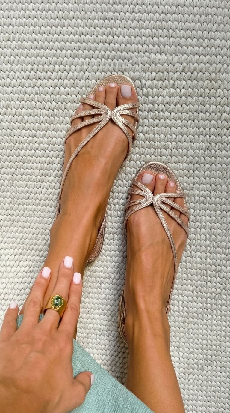 Evie – Metallic Snake-Effect Strappy Sandals – Byron Grace