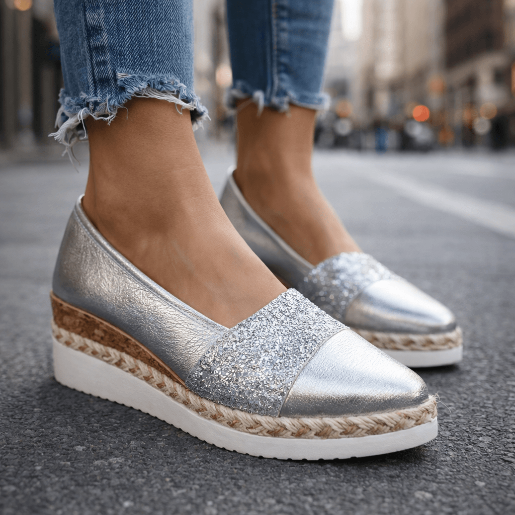 Raven – Glitter Wedge Slip-On Trainers