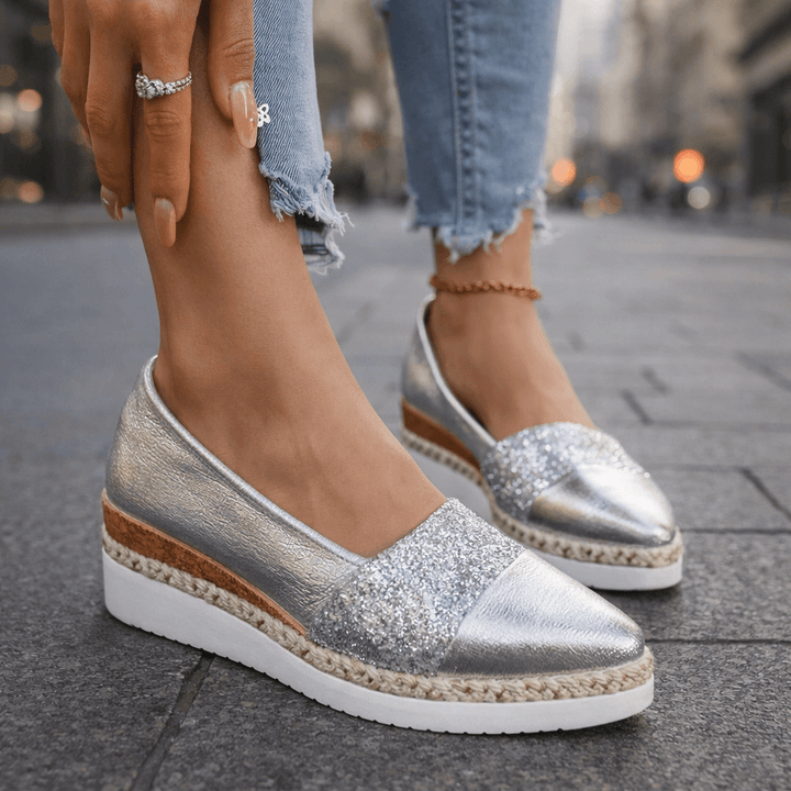 Raven – Glitter Wedge Slip-On Trainers