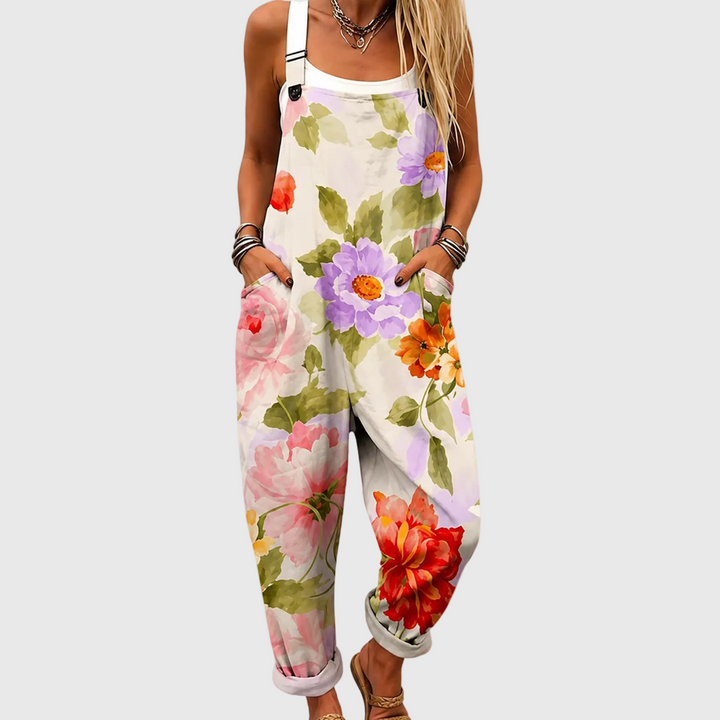 Jordyn – Watercolor Floral Overalls