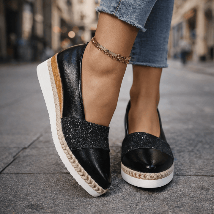 Raven – Glitter Wedge Slip-On Trainers
