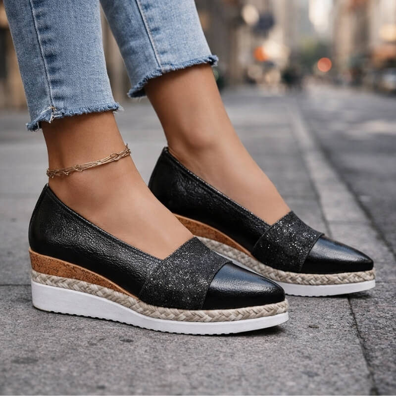 Raven – Glitter Wedge Slip-On Trainers