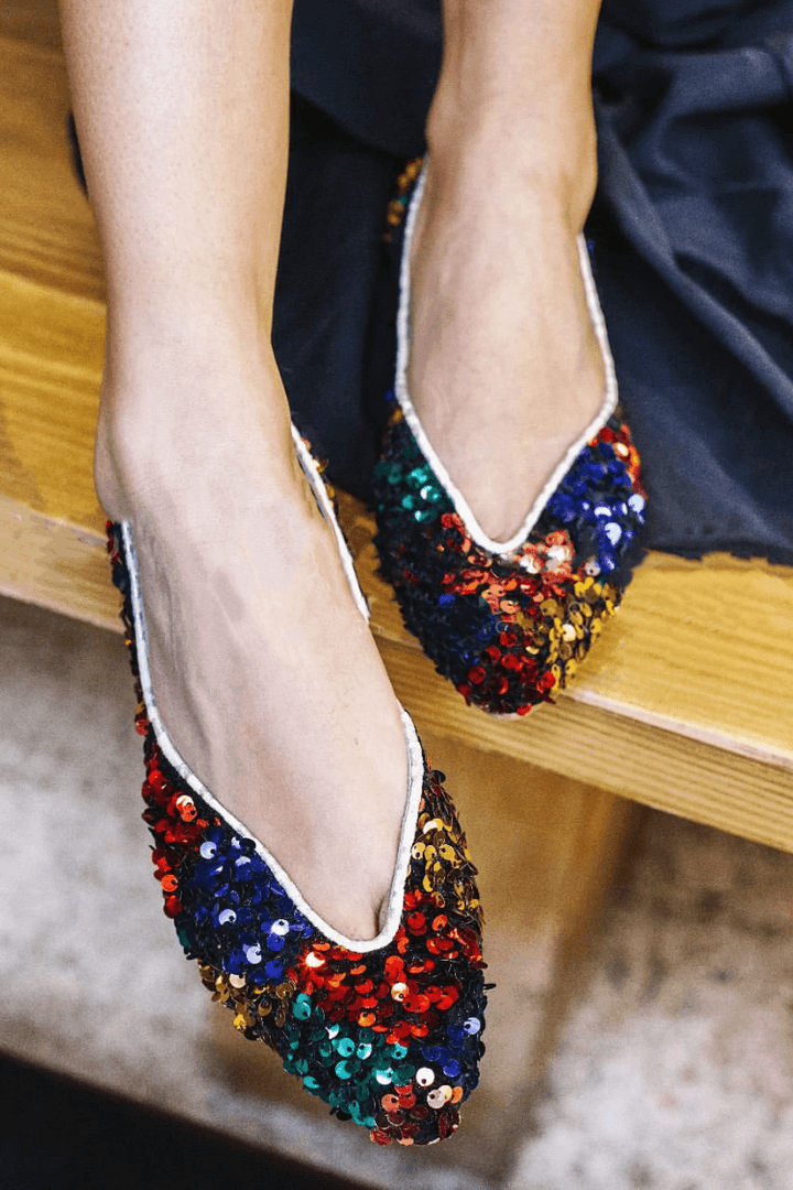 Marcella – Multicolour Slip-On Ballet Flats with V-Cut – Byron Grace