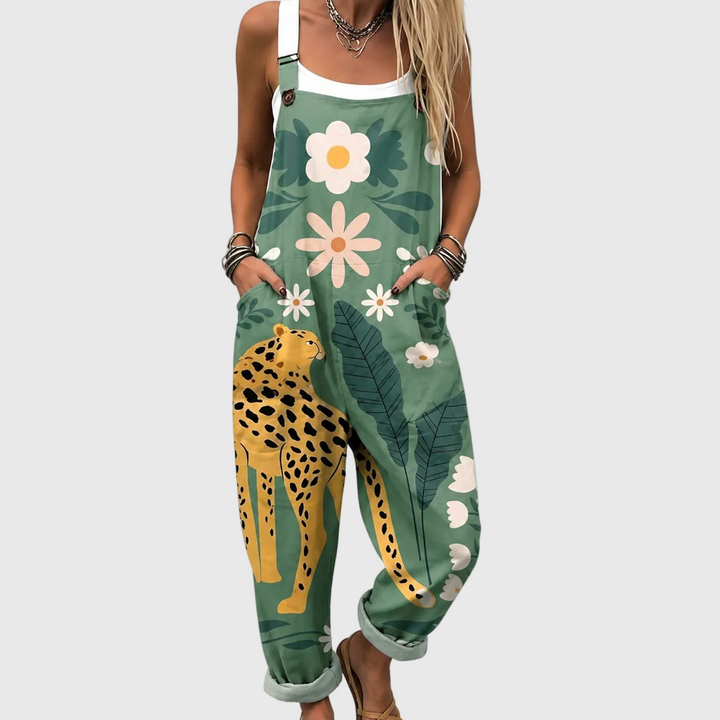 Maisie – Floral Leopard Overalls