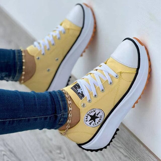 Imani – Platform Canvas Sneakers with Structured Sole