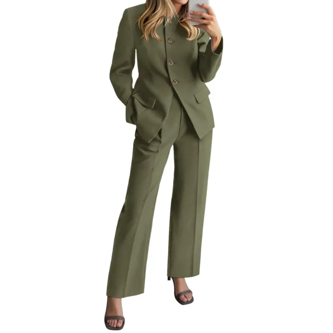 LEONARA™ – Polished Blazer and Trousers Two-Piece Outfit