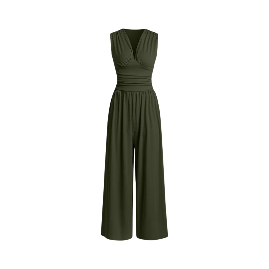 WYLENE™ – Sleeveless Wide Leg Ribbed Jumpsuit