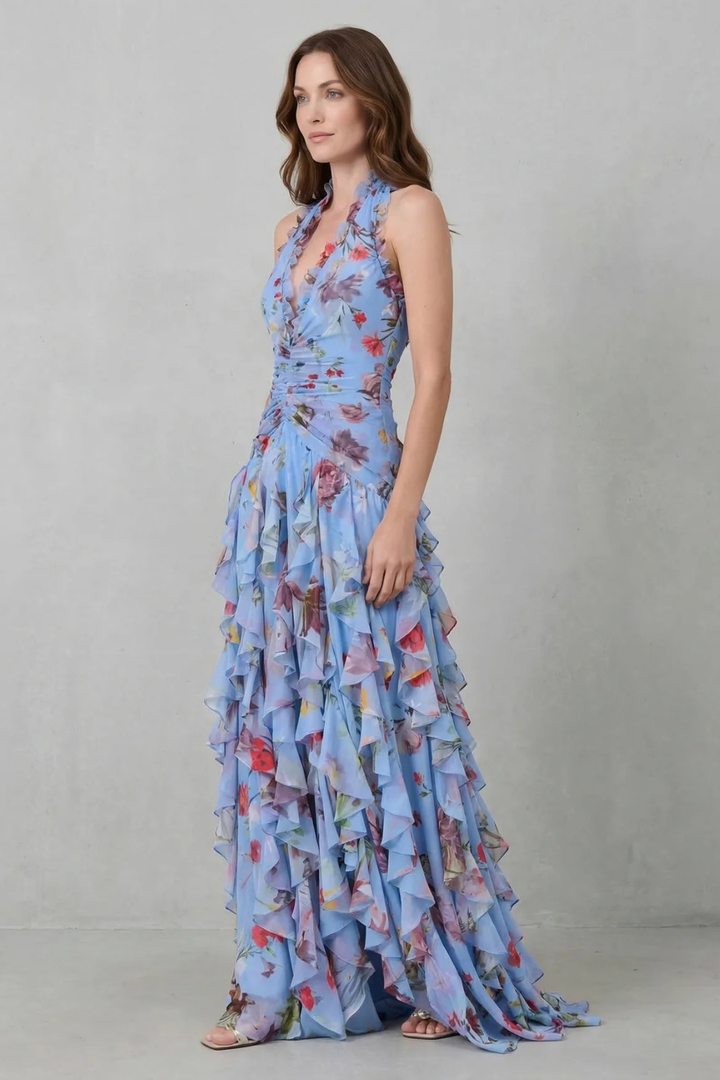 Poppy - Elegant Halter-Neck Maxi Dress