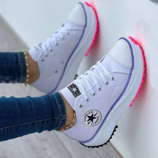 Imani – Platform Canvas Sneakers with Structured Sole