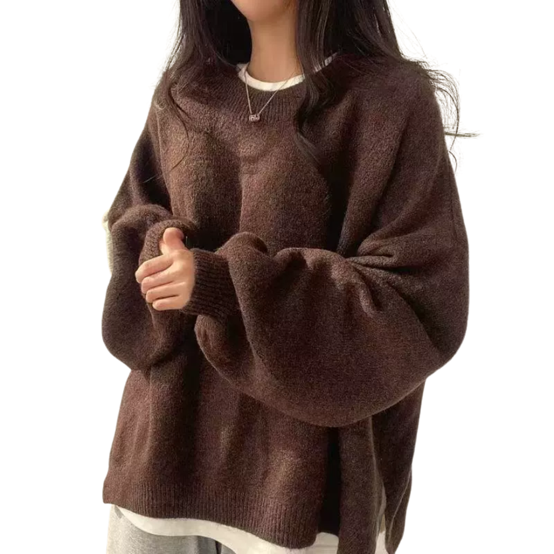 DAGNY™ – Cozy Drop Shoulder Split Hem Sweater