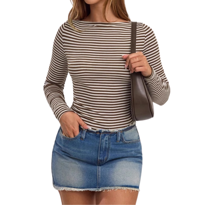 FRANNIE™ – Relaxed Striped Long Sleeve Tee