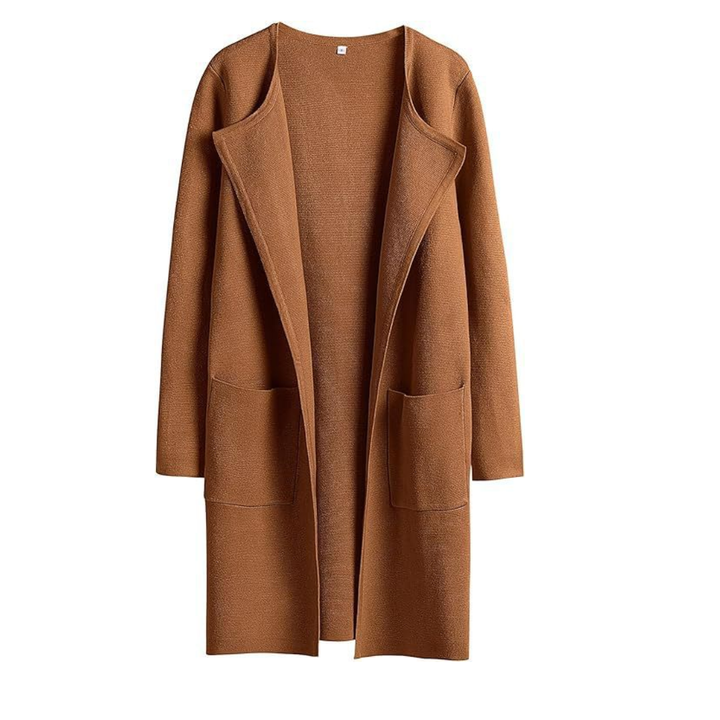 FREJА™ – Cozy Lapel Open-Front Knit Cardigan