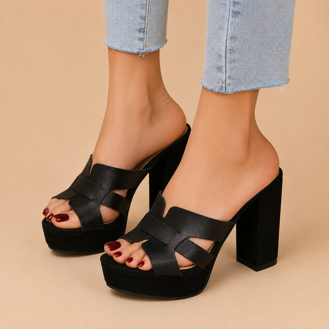 Adeline – Elegant Platform Mule Heels