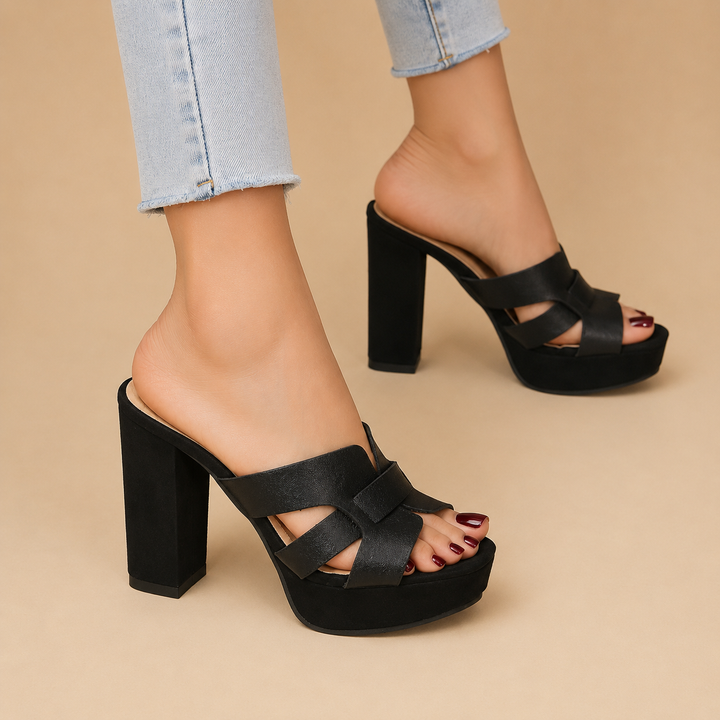 Adeline – Elegant Platform Mule Heels