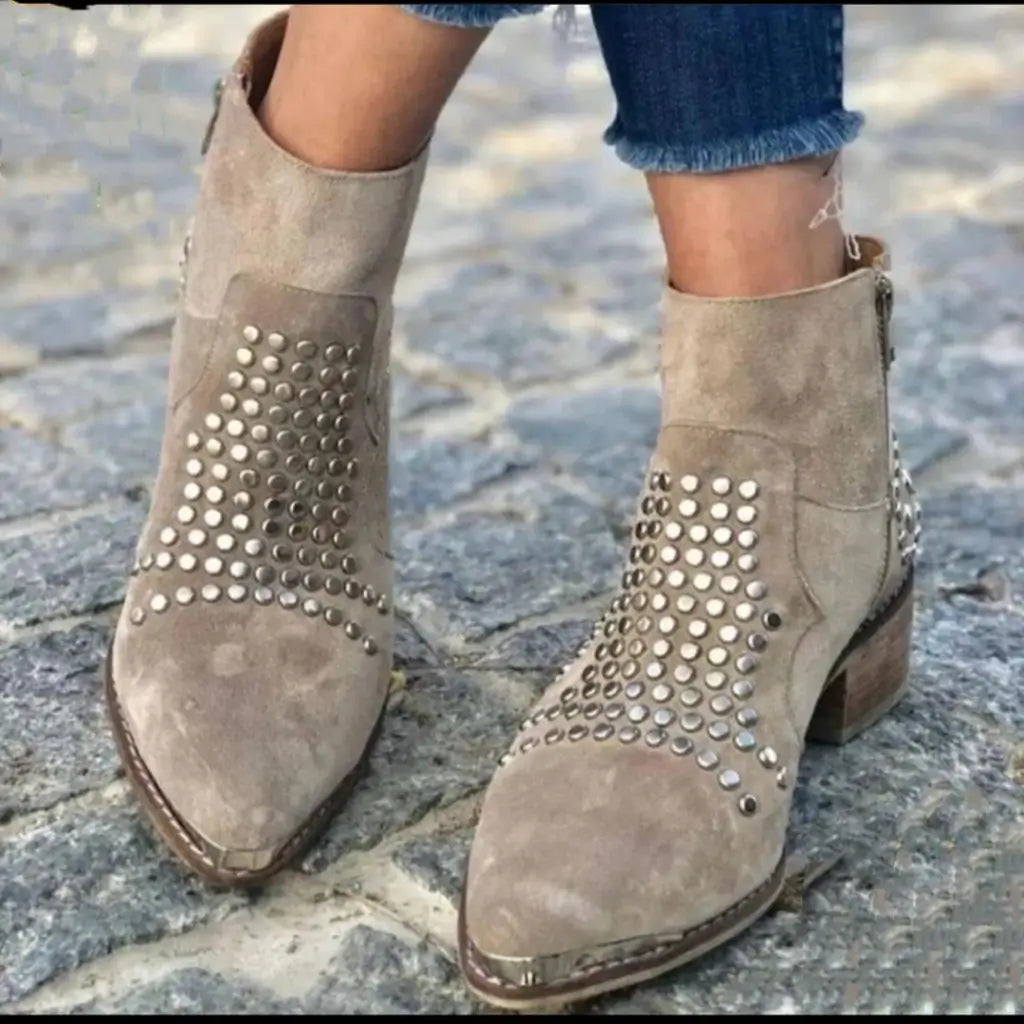 Erin - Studded Ankle Boots for Bold Style