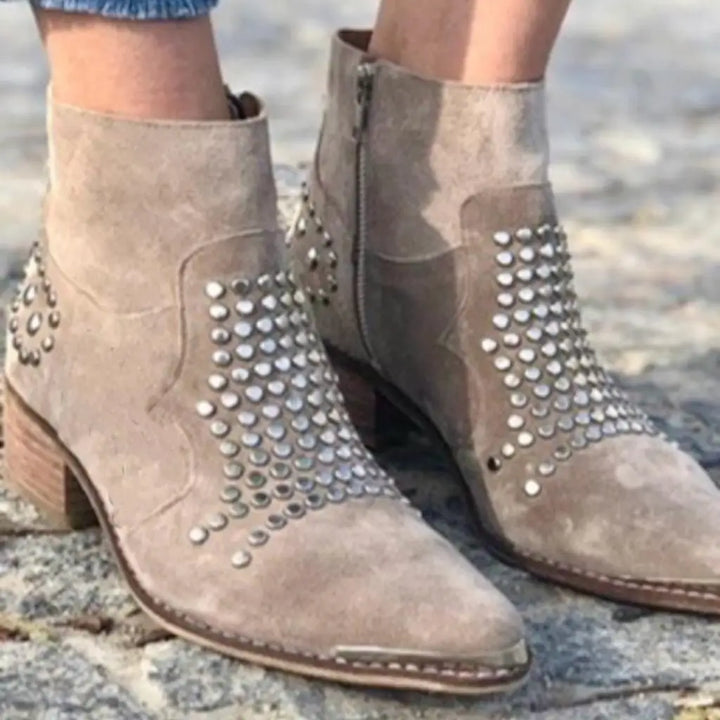 Erin - Studded Ankle Boots for Bold Style