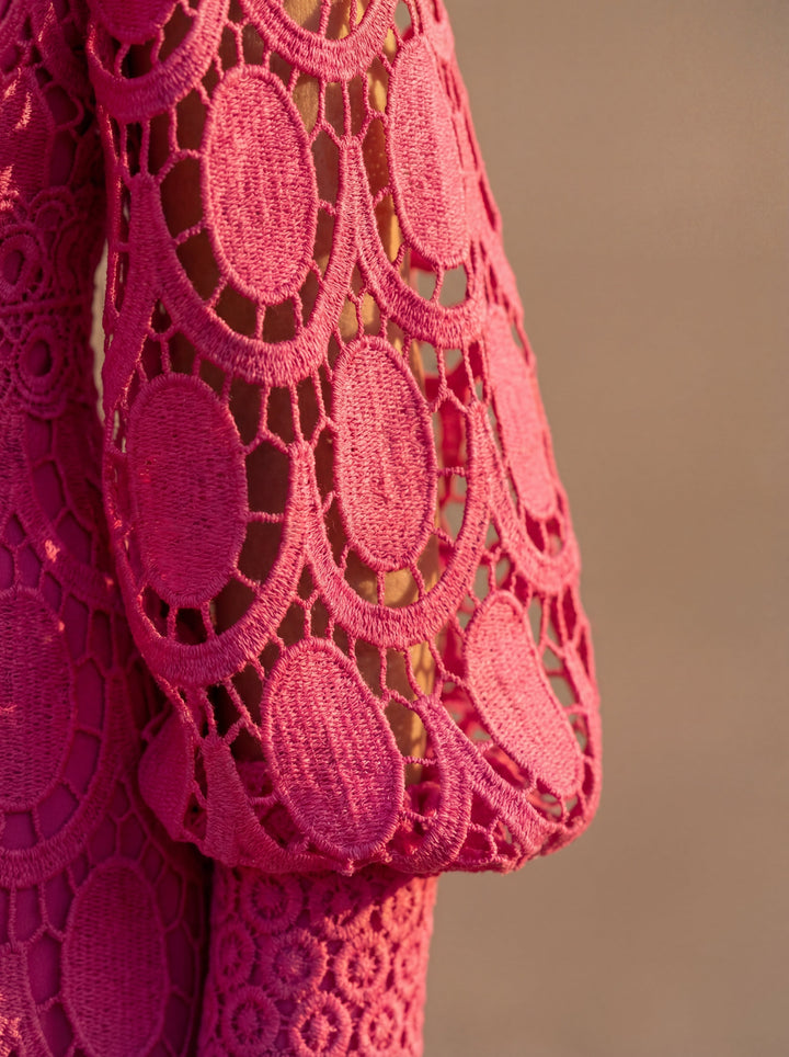 Ruby - Elegant Silk Carmona Dress