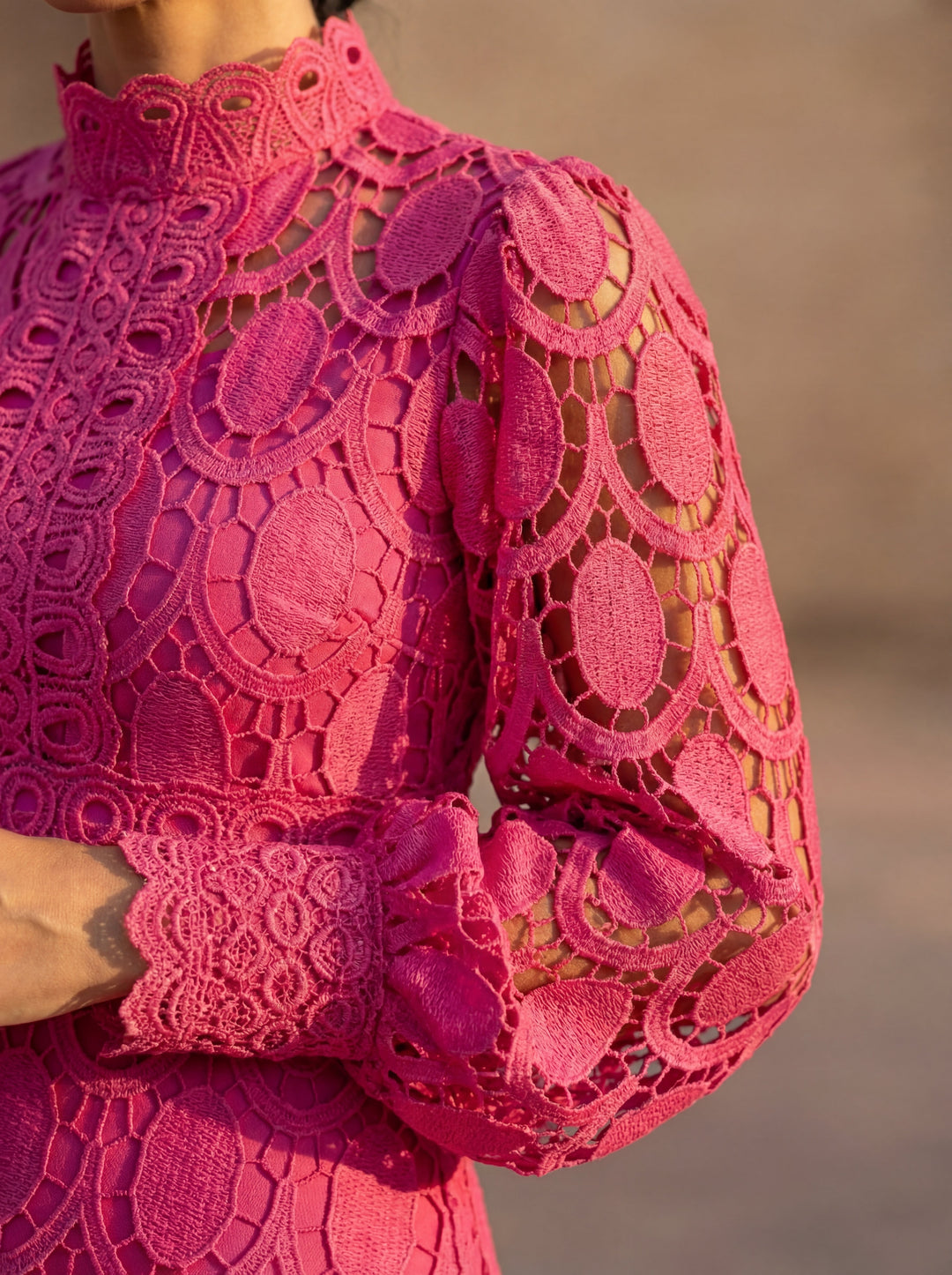 Ruby - Elegant Silk Carmona Dress