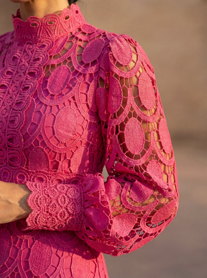 Ruby - Elegant Silk Carmona Dress