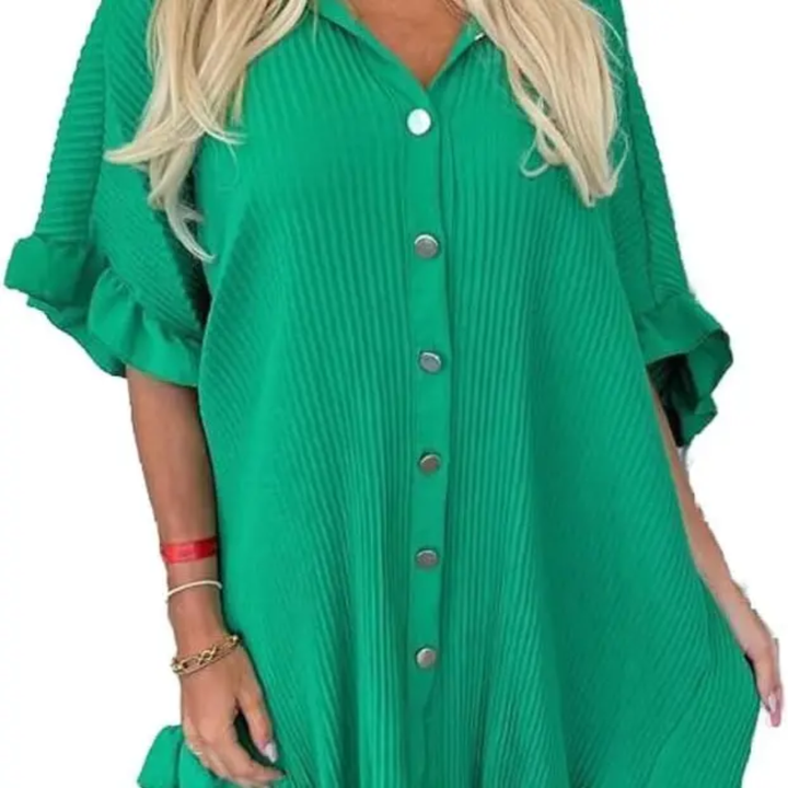 WREN™ – Ruffle Button Shirt Dress