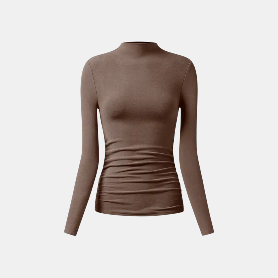 MARLENA™ – Thermal Ruched Mockneck Top