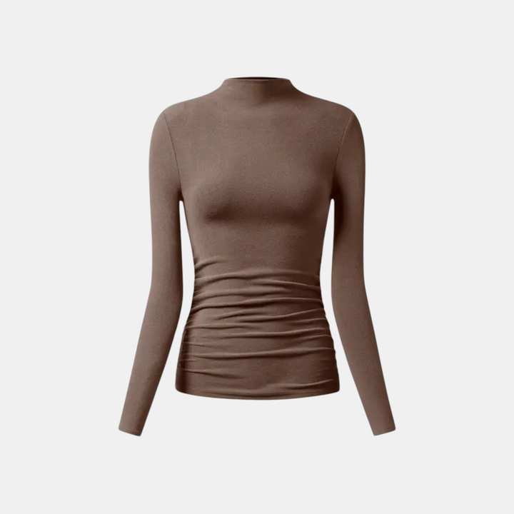 MARLENA™ – Thermal Ruched Mockneck Top