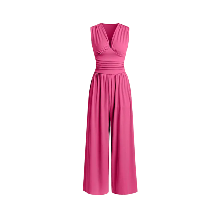 WYLENE™ – Sleeveless Wide Leg Ribbed Jumpsuit