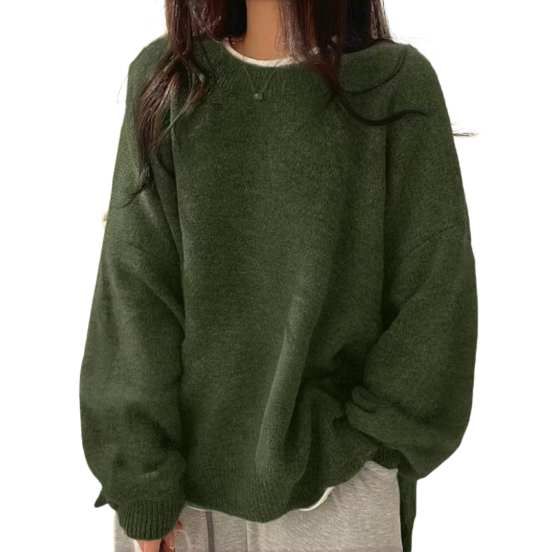 DAGNY™ – Cozy Drop Shoulder Split Hem Sweater