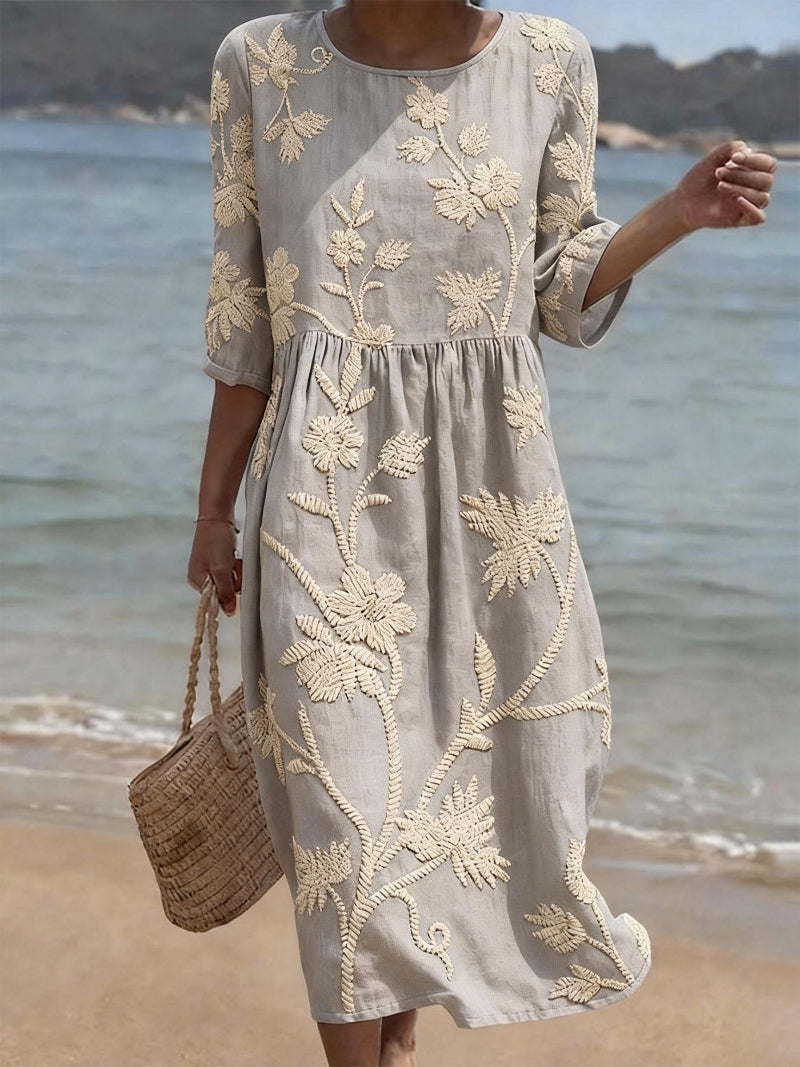 Ines - Casual Women's Dress with Floral Print