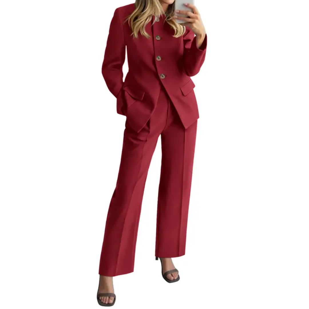 LEONARA™ – Polished Blazer and Trousers Two-Piece Outfit