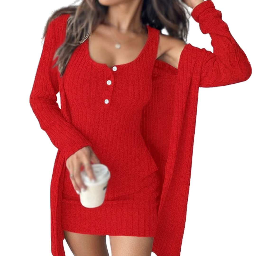 JOWEN™ – Ribbed Knit Cami Dress Set