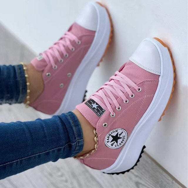 Imani – Platform Canvas Sneakers with Structured Sole