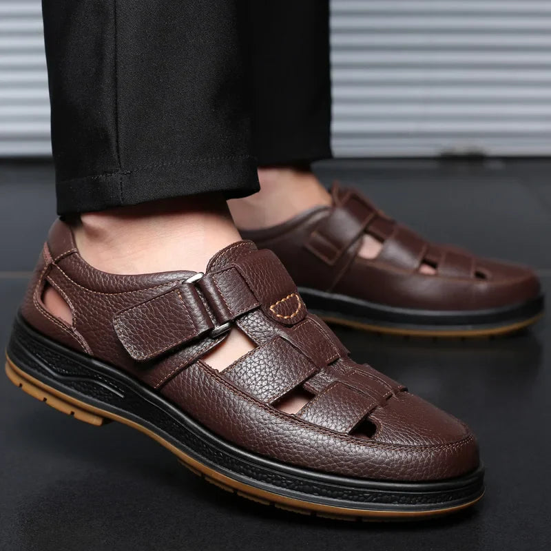 Callum - Leather Closed-Toe Sandals