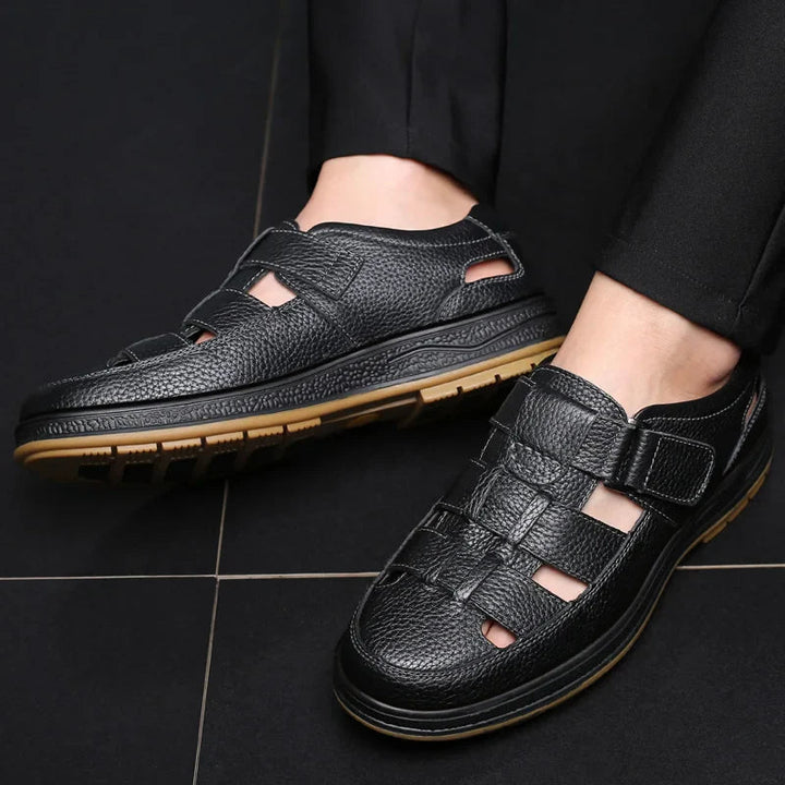 Callum - Leather Closed-Toe Sandals