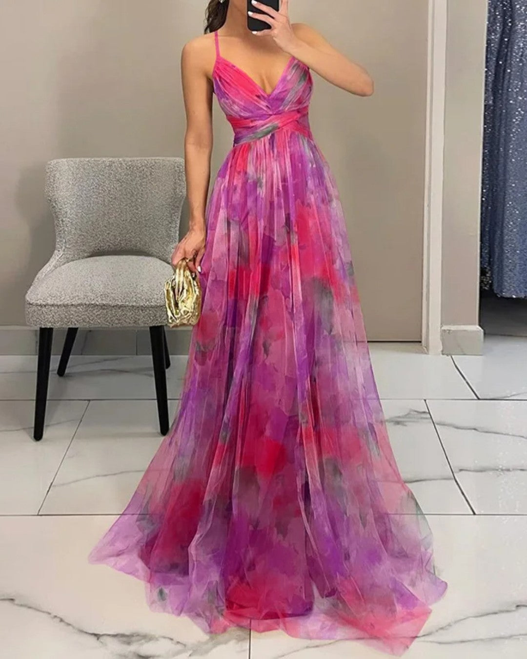 Sophie - Elegant Silk Marbella Dress