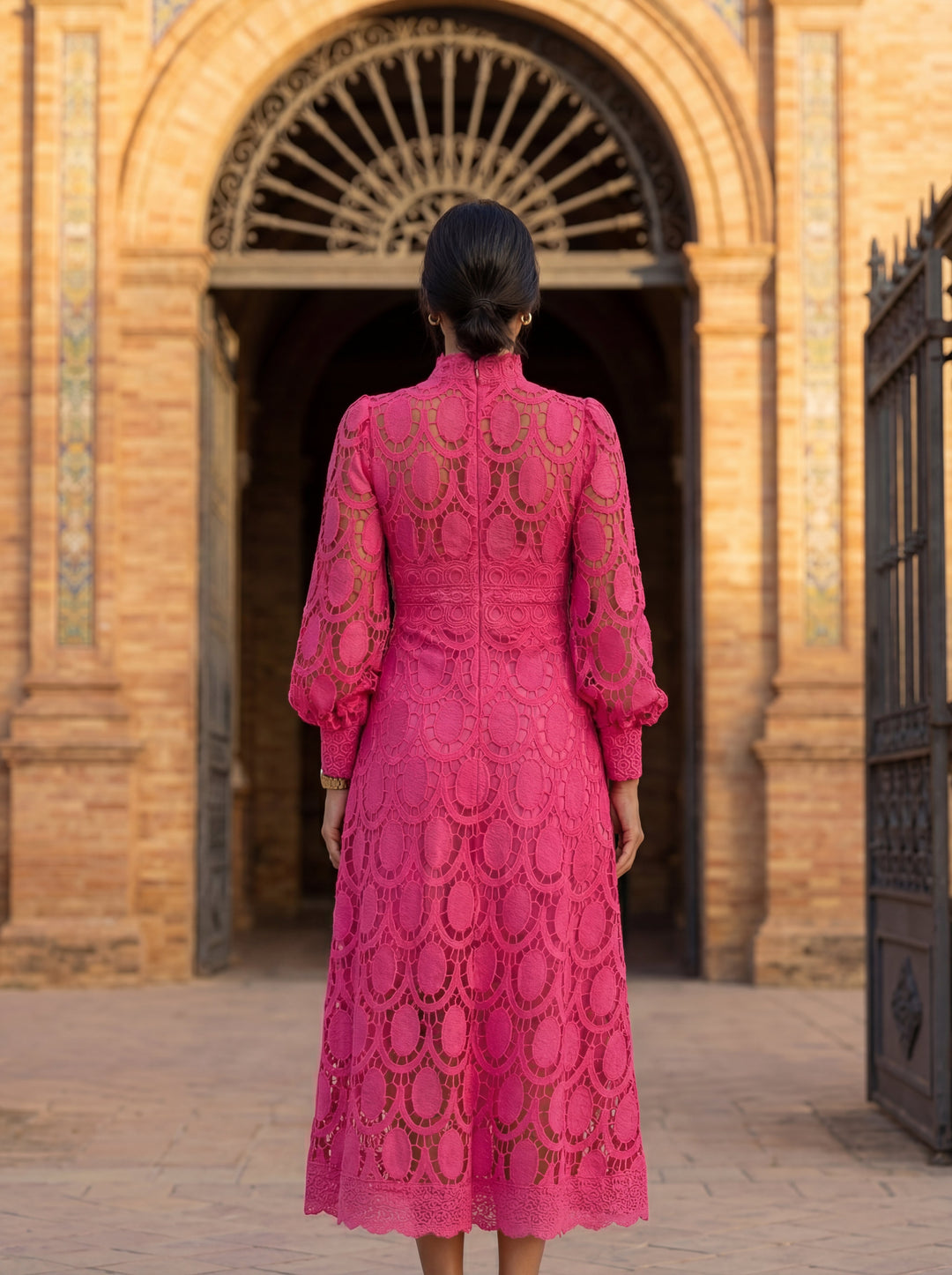 Ruby - Elegant Silk Carmona Dress