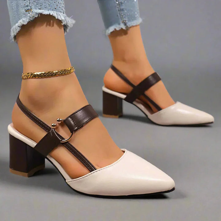 Willa – Leather Slingback Block Heels