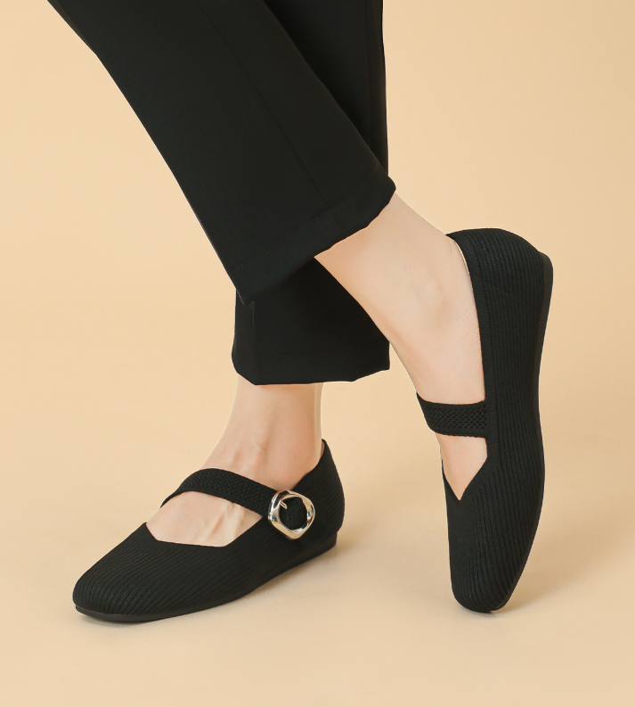 Caitlin - Wide Fit Comfort Flats