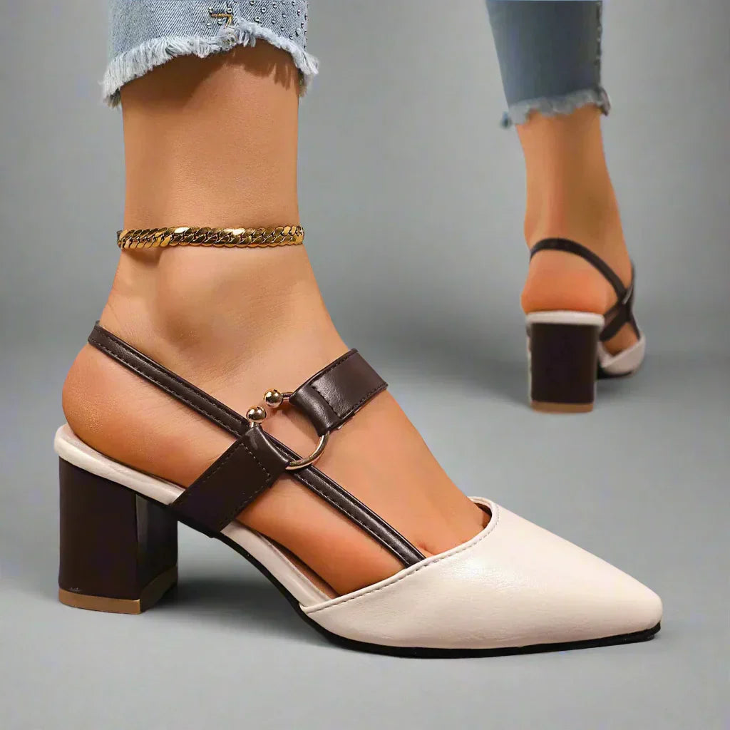 Willa – Leather Slingback Block Heels