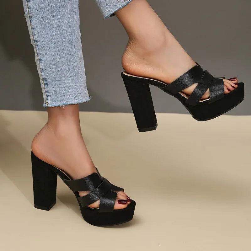 Adeline – Elegant Platform Mule Heels