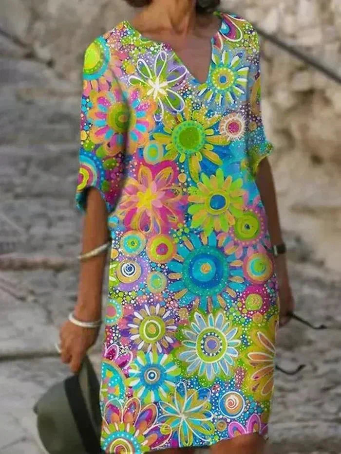 Nira - Vibrant Floral Midi Dress
