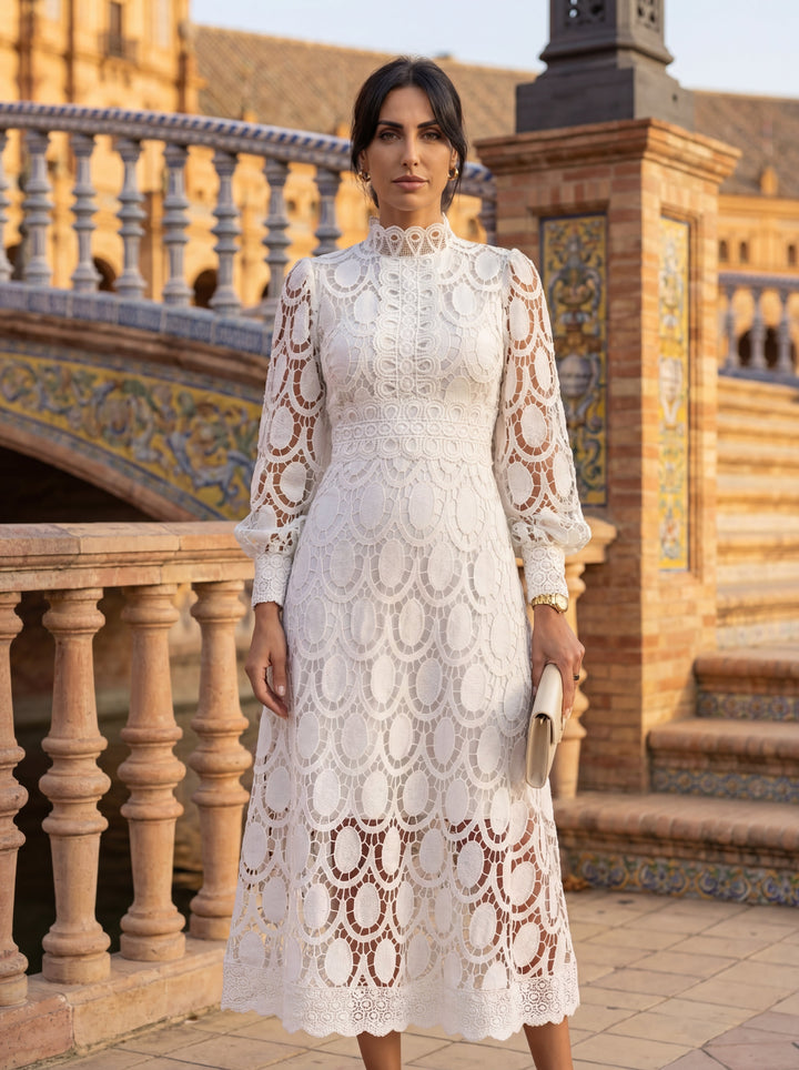 Ruby - Elegant Silk Carmona Dress