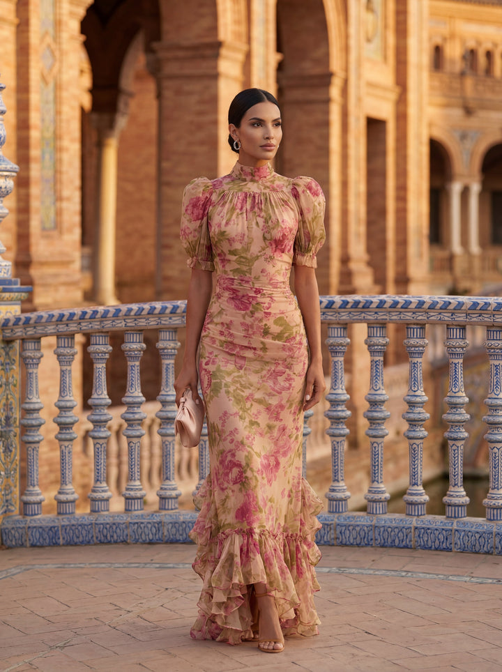 Isabella - Elegant Silk Rosario Dress