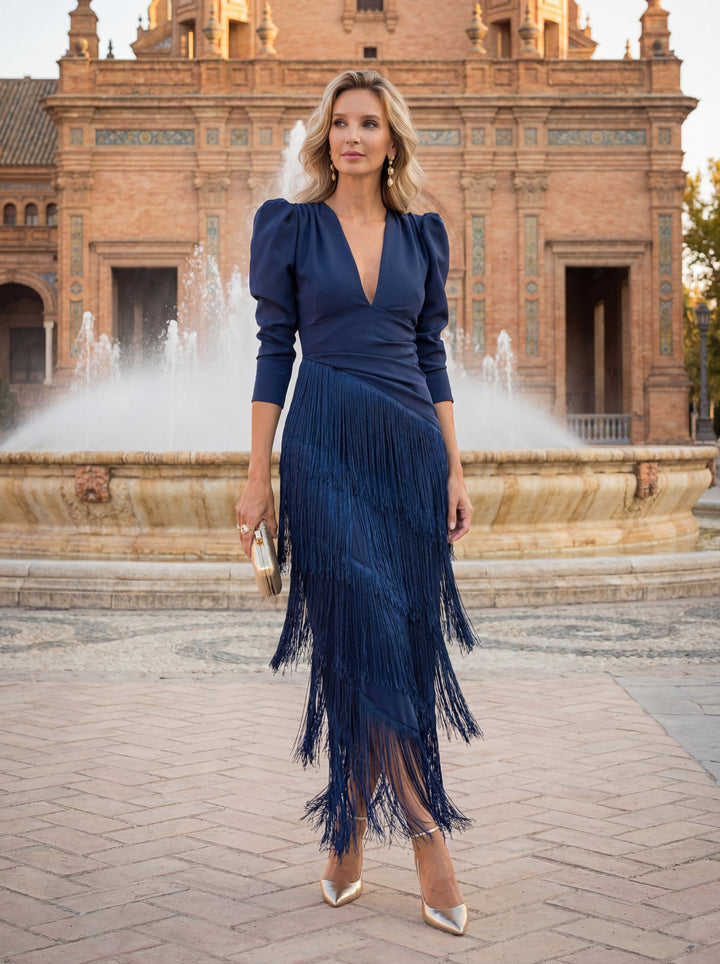 Willow - Elegant Flared Fringe Dress