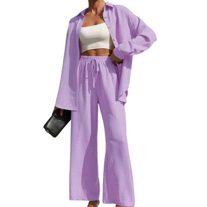 WYNN™ – Relaxed Sporty Button-Up Two-Piece Set