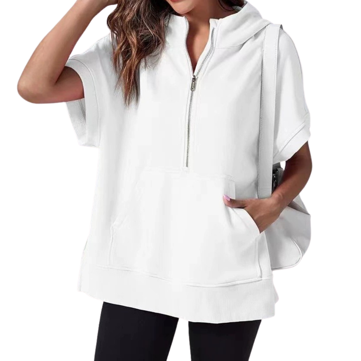 BREEYN™ – Relaxed Hooded Short Sleeve Sweatshirt