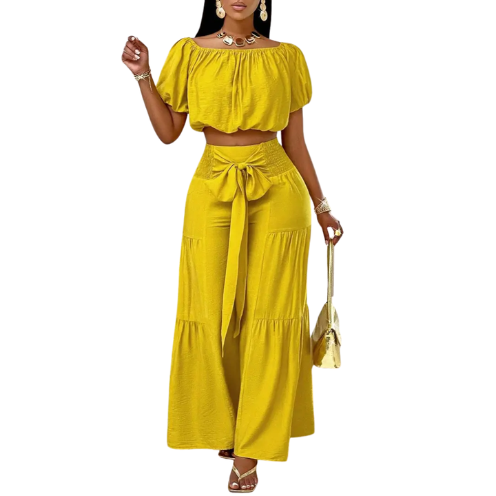 WAVRA™ – Breezy Off Shoulder Wide Leg Set