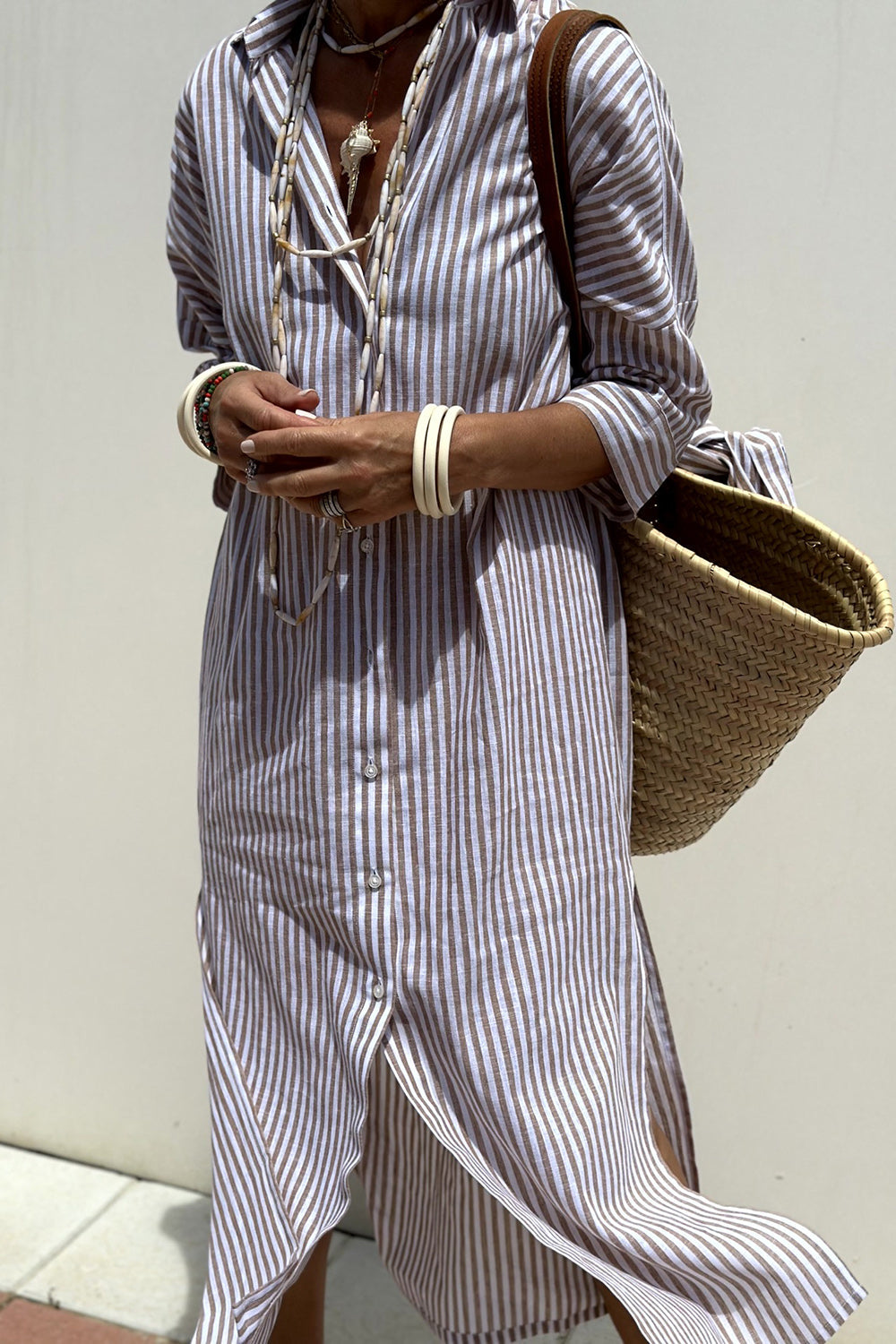 Sophia - Timeless Striped Shirt Dress with Elegant Comfort